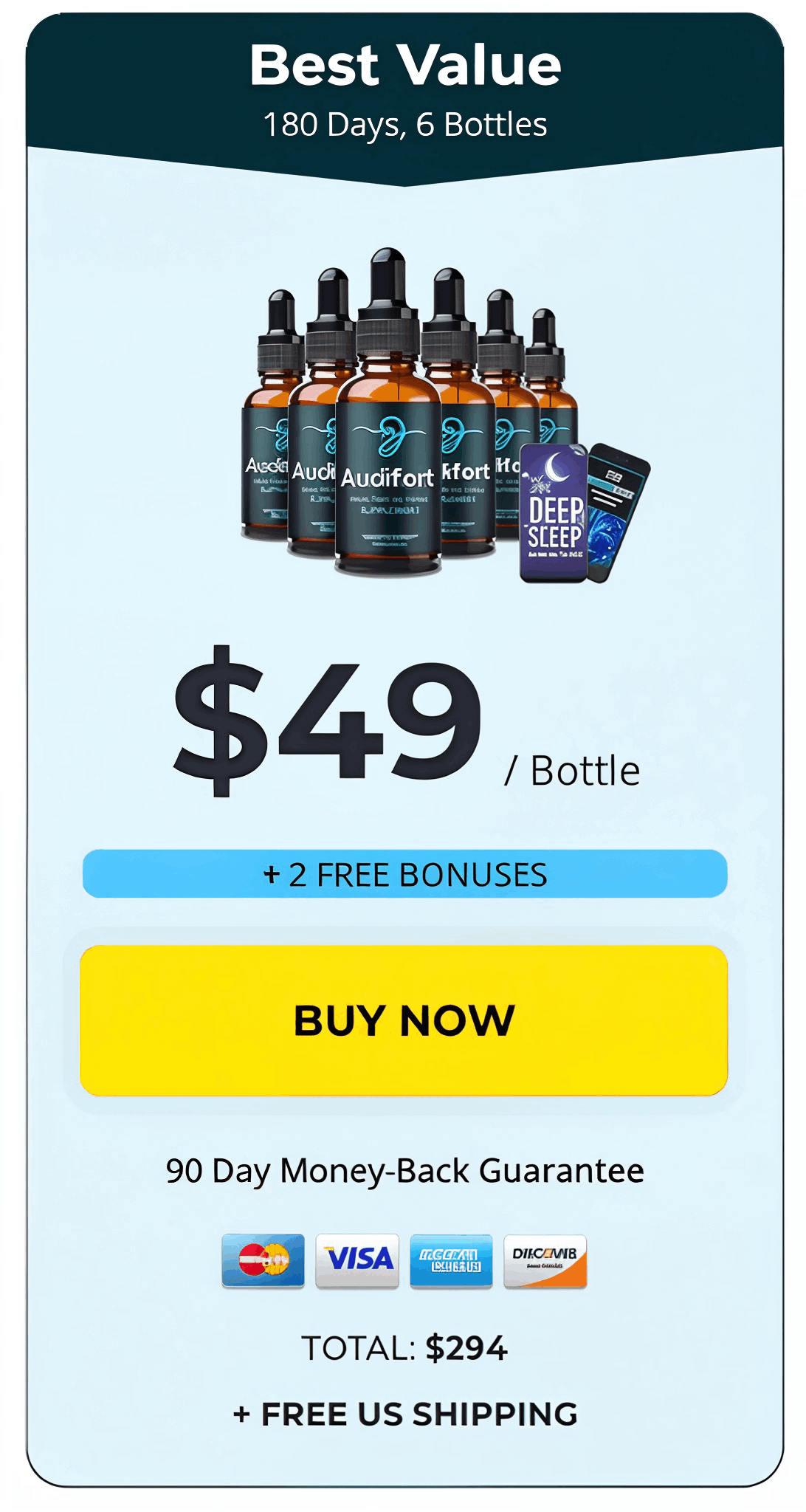 Audifort 6-bottle pack – 6-month complete hearing restoration bundle