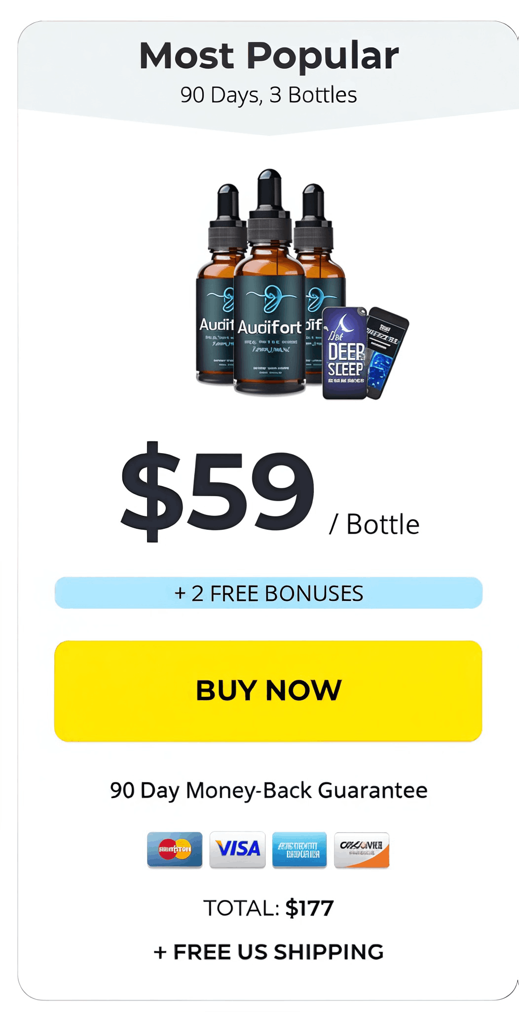 Audifort 3-bottle pack – 3-month ear and brain health support